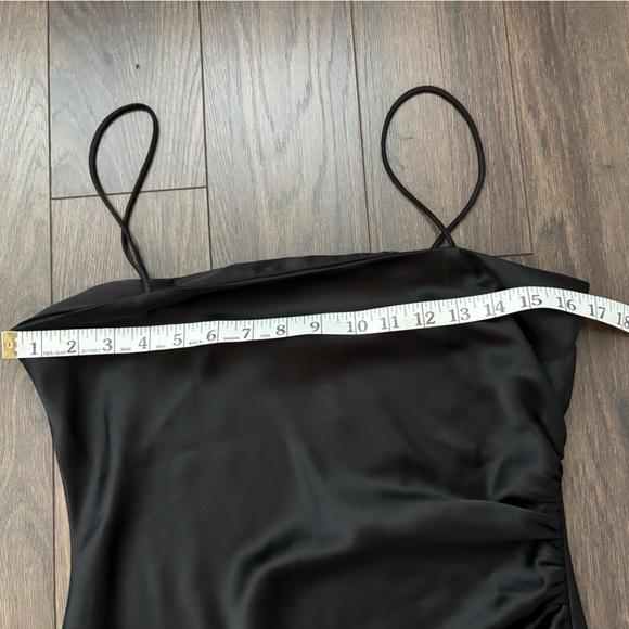 ZARA Black Satin Effect Strappy Midi Dress NWT M - Picture 11 of 15